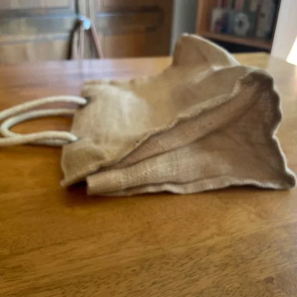 Vintage J. Crew mini burlap tote bag - Picture 3 of 4